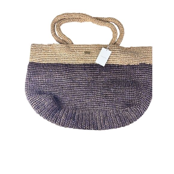 OndadeMar Woven Tote Bag Palm Leaf Coastal Beach Travel NEW - Picture 2 of 5